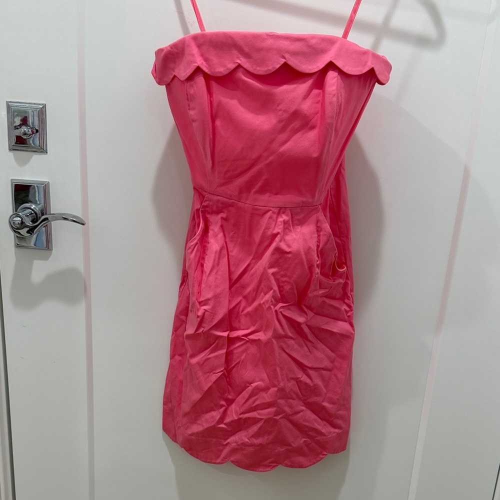 Vineyard Vines Strapless Bright Pink Dress with Pockets